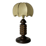 Wood Turned Mushroom Cocoon Table Lamp in the style of Charles Dudouyt