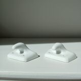 Set of two porcelain tea towel holders