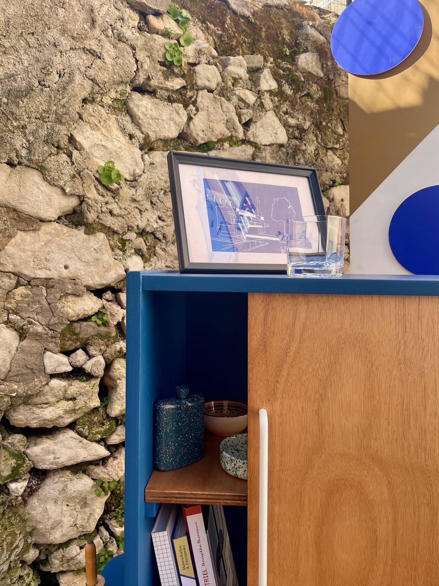 Upcycled buffet with sliding door