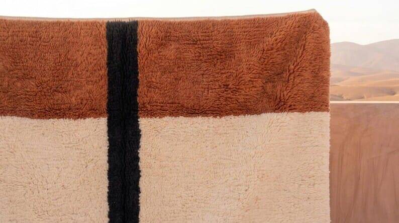 Traditional handmade natural wool rug 2/3 m