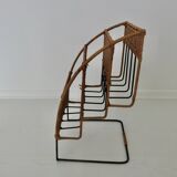 Porte revue rotin et métal Raoul Guys années 50