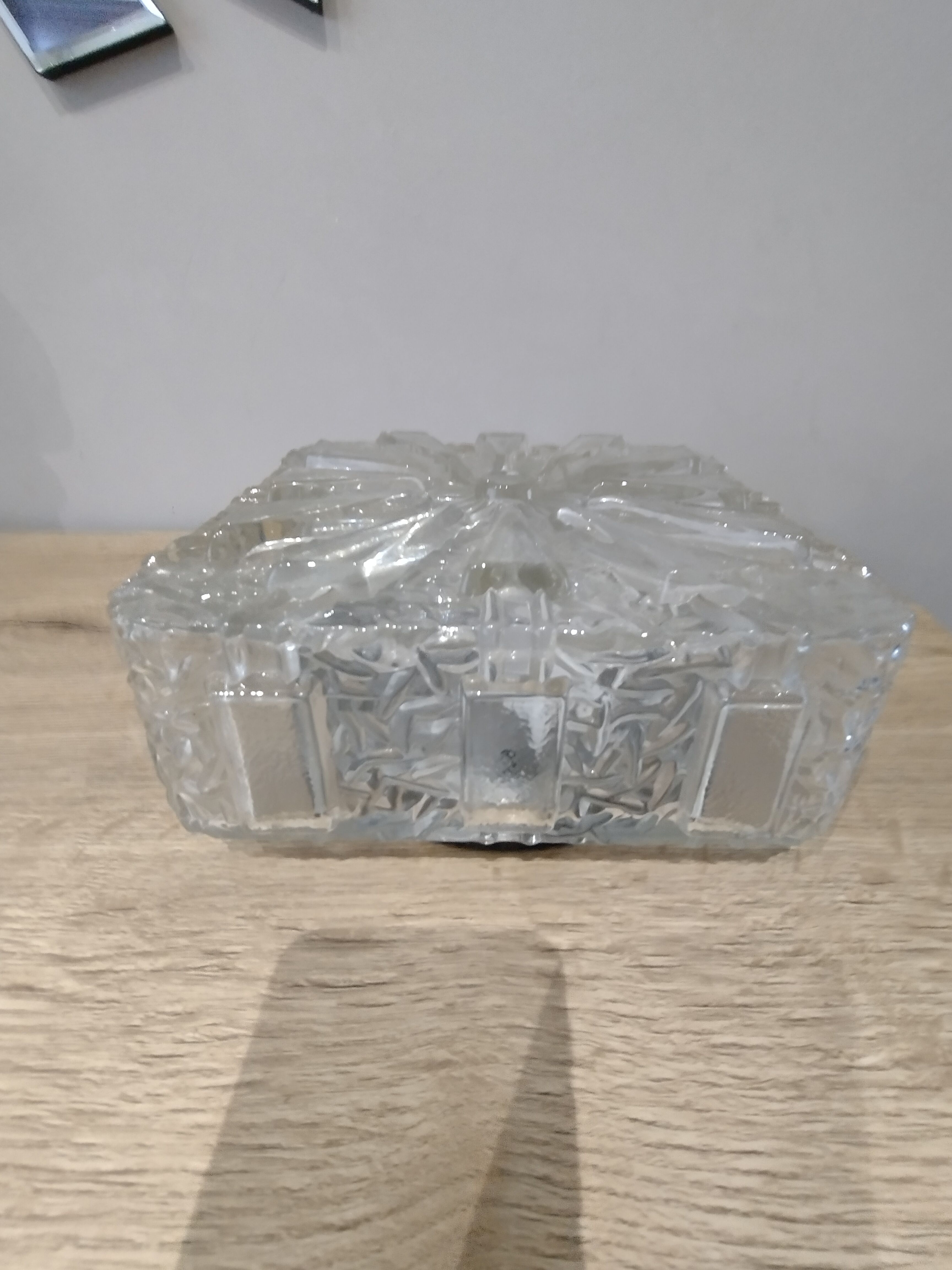 Ceiling lamp / vintage wall lamp xl in molded glass