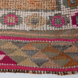 Neutral color handmade runner rug 317x87cm