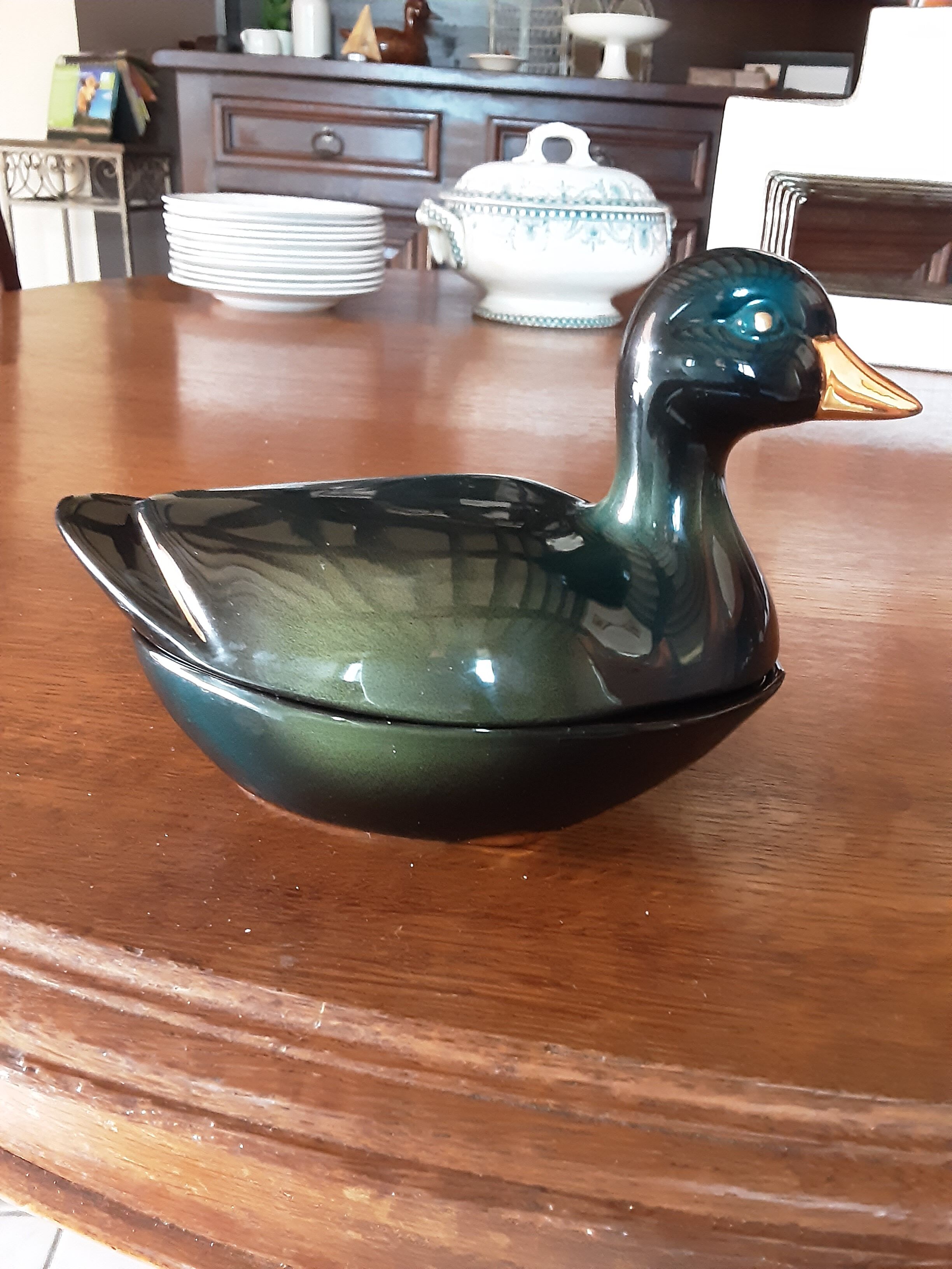 Boîte canard faïence Michel Caugant