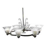 Mid-Century Modern Chandelier, Murano, Barovier Style, 1950s