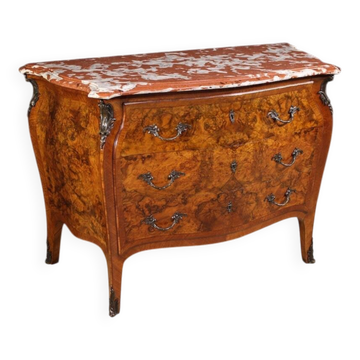 Lombard inlaid dresser in Louis XV style with marble top
