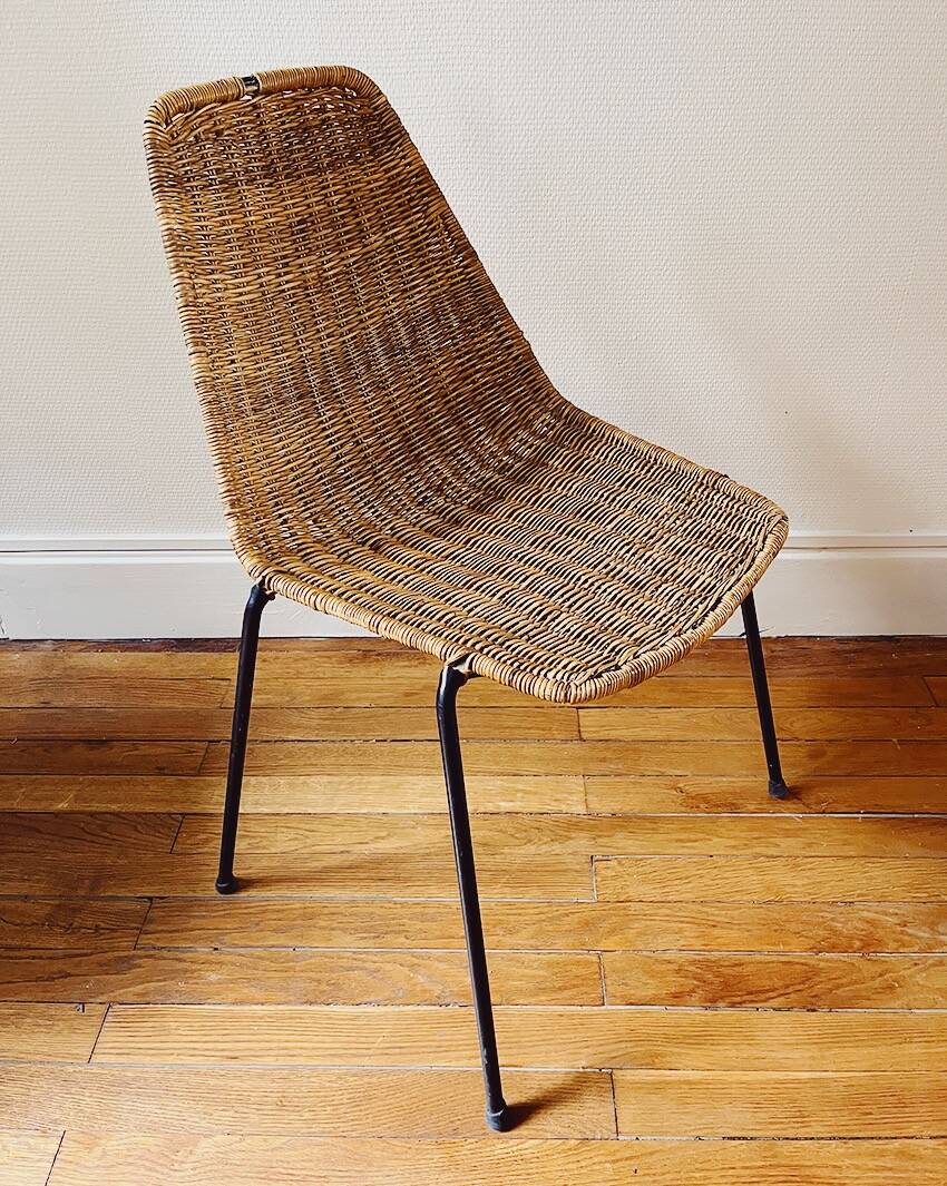 Ensemble de 5 chaises "Basket" par Gianfranco Legler, années 1950