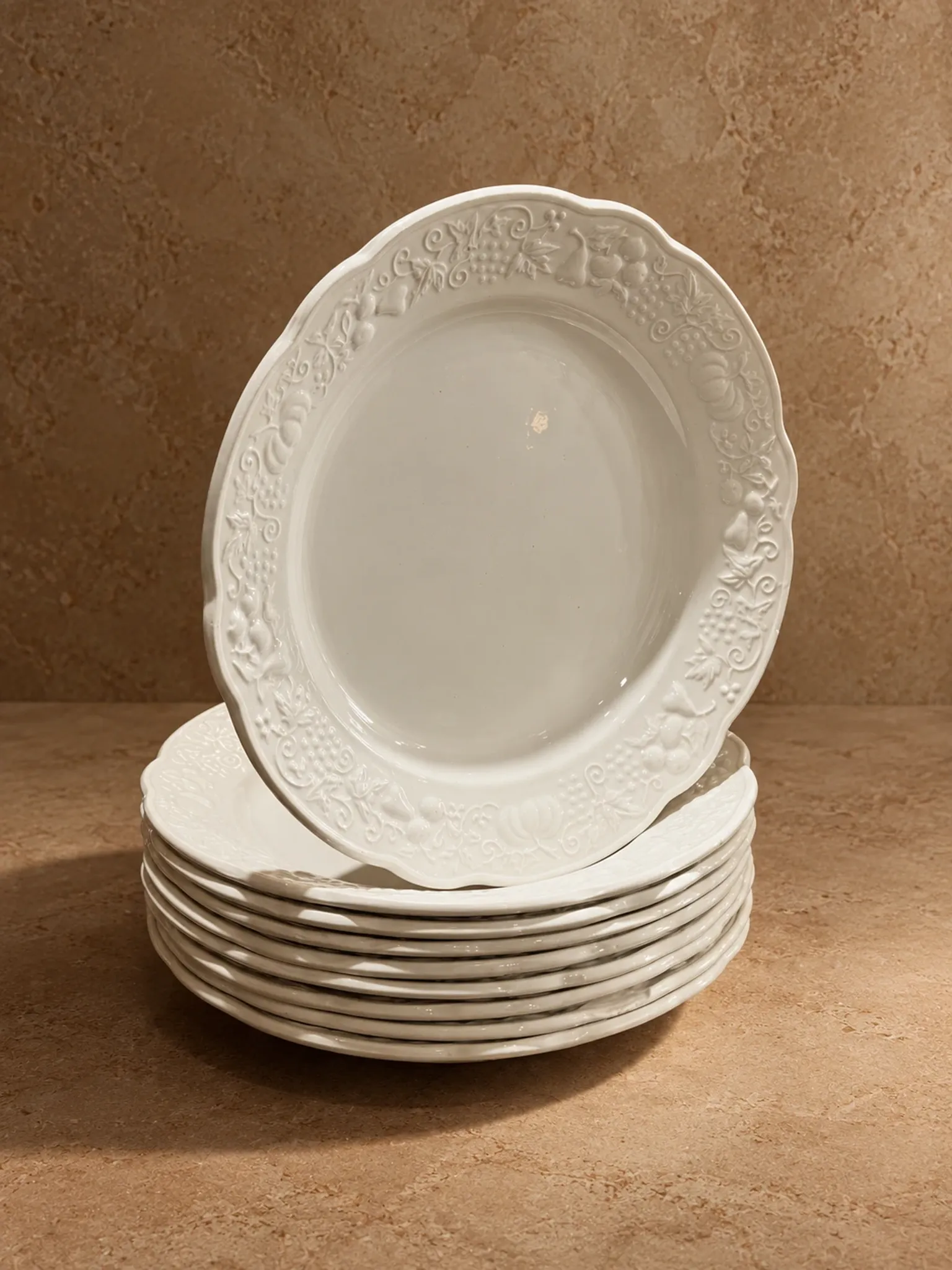 Set of dessert plates Digoin & Sarreguemines, France, circa 1950