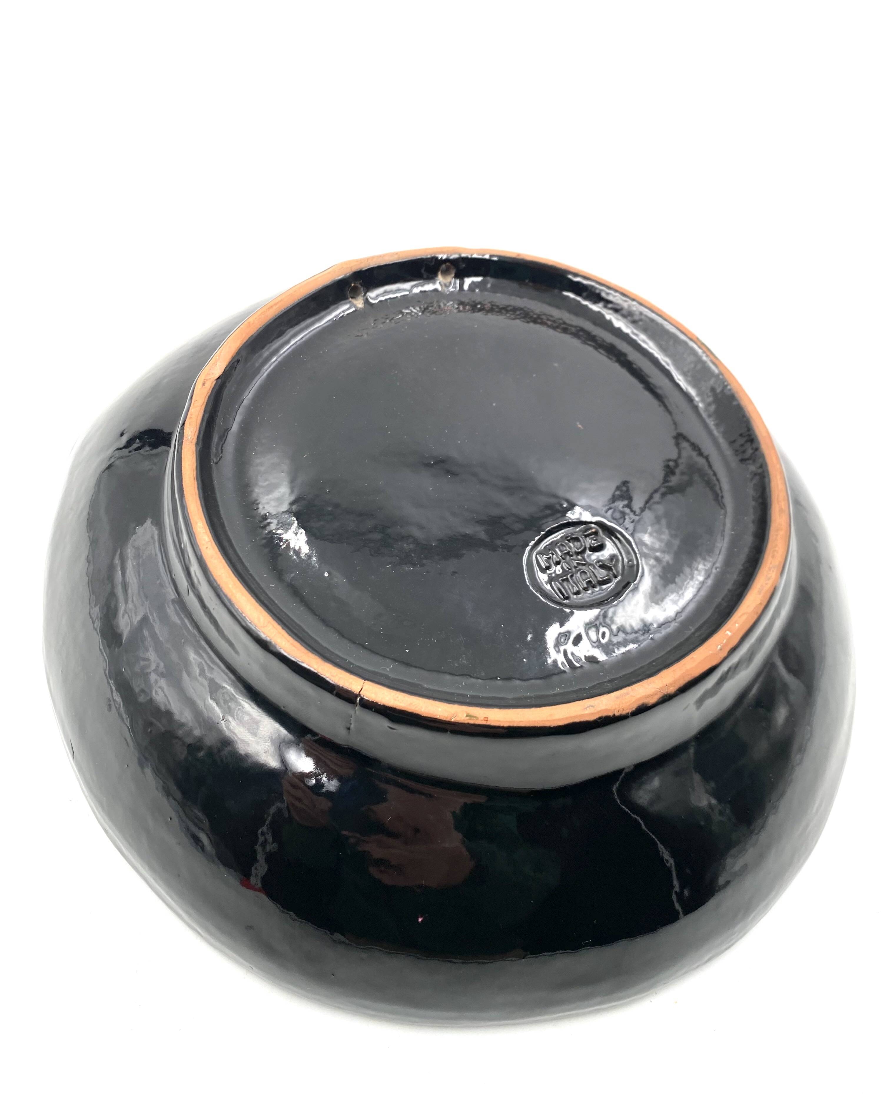 Mid-century lion ceramic plate / vide poche, Italy 1970s