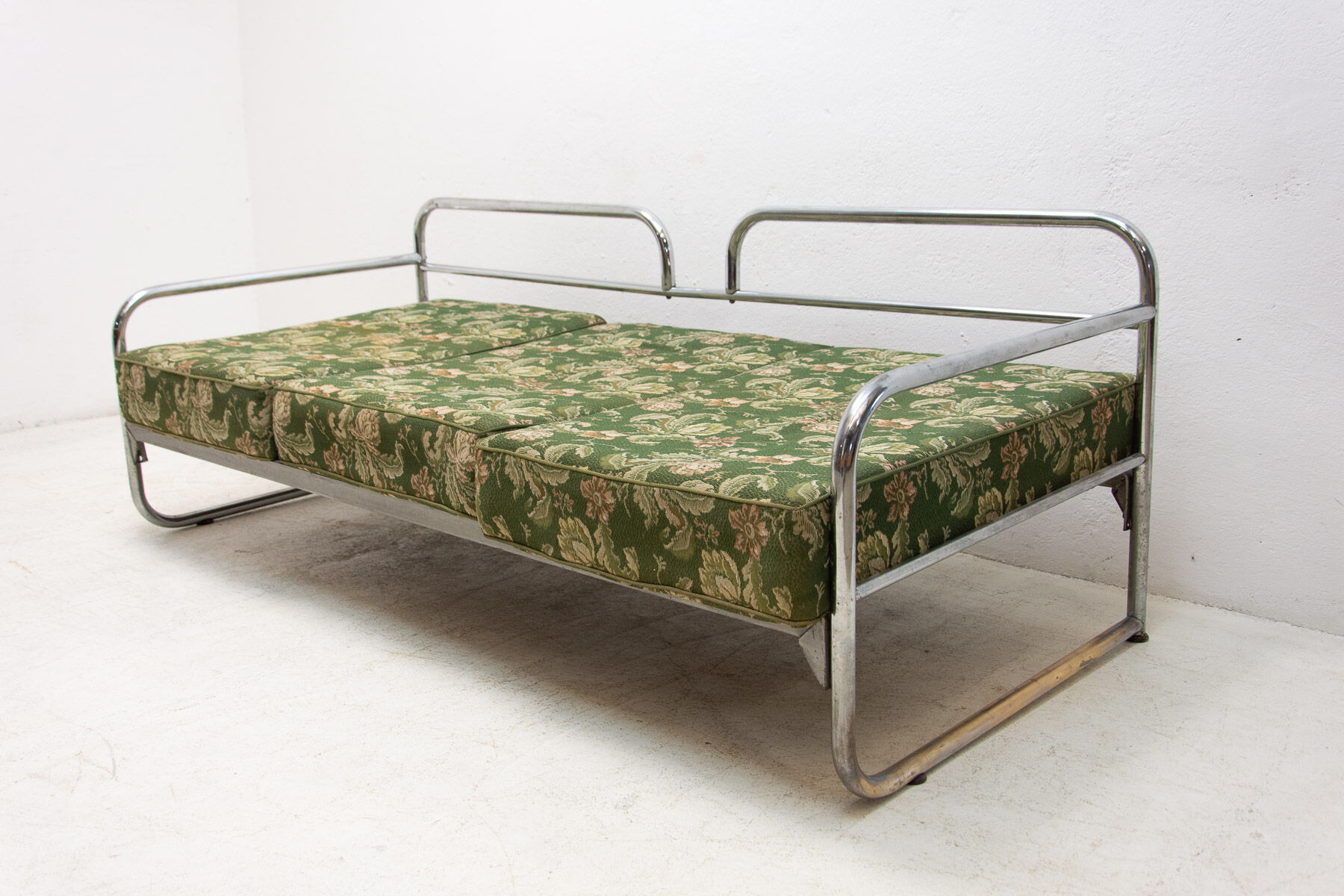 Chromed tubular steel sofa, 1950´s, Czechoslovakia