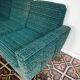 Mid-century sofa, three-seater in turquoise shade