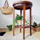 Antique table with double round tops, side table or plant stand.
