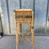 Vintage rattan storage unit