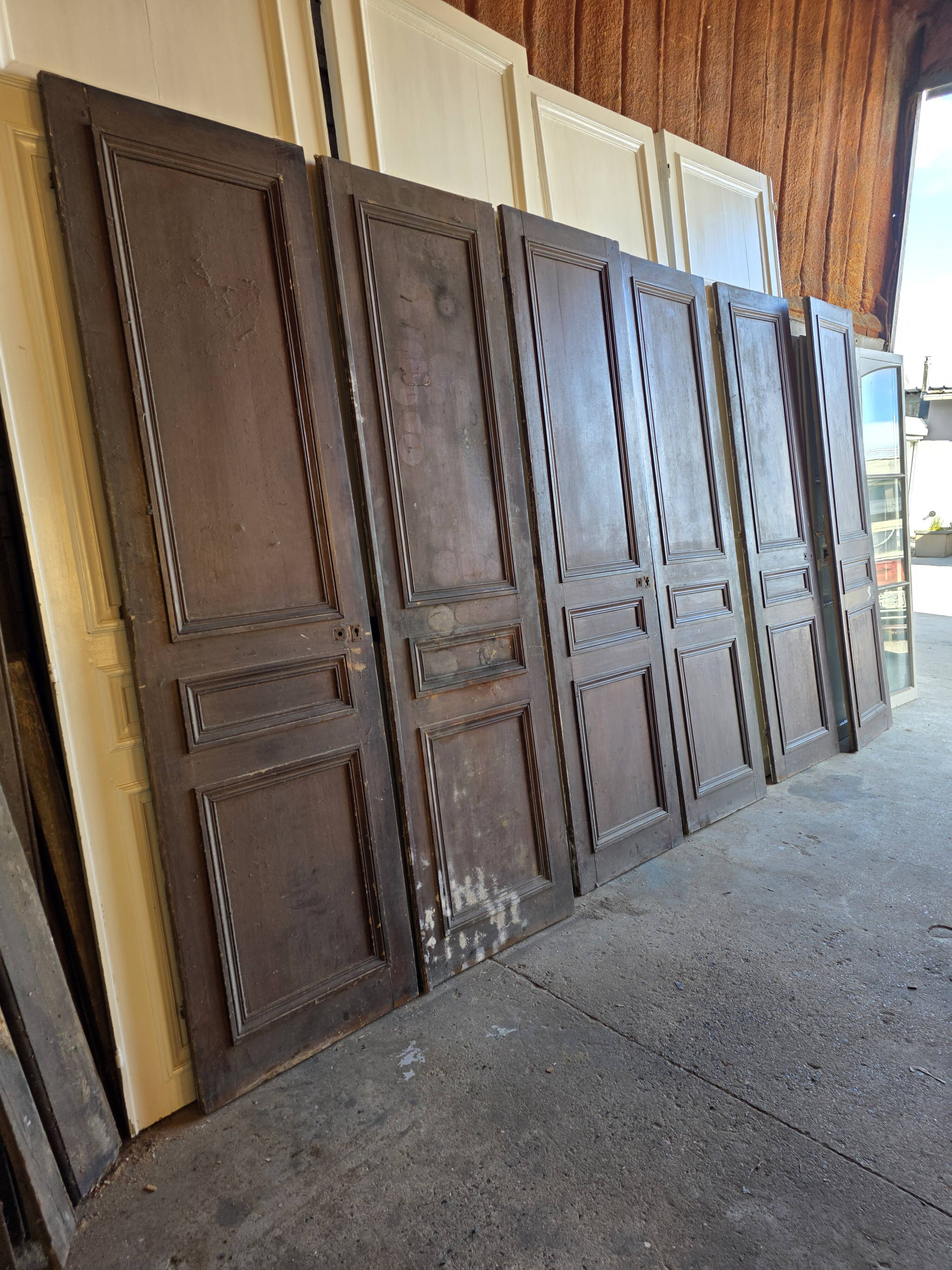 3 paires de portes de séparation du XIXème s.