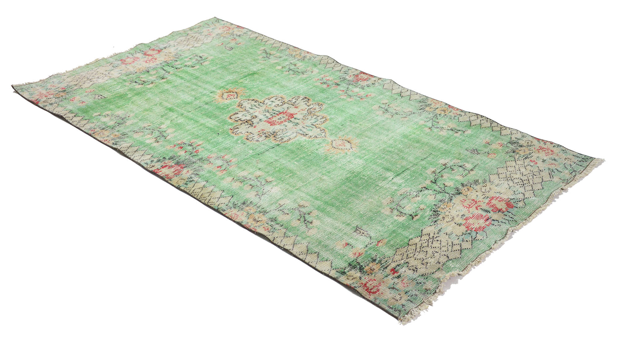 Anatolian handmade vintage rug 241 cm x 131 cm
