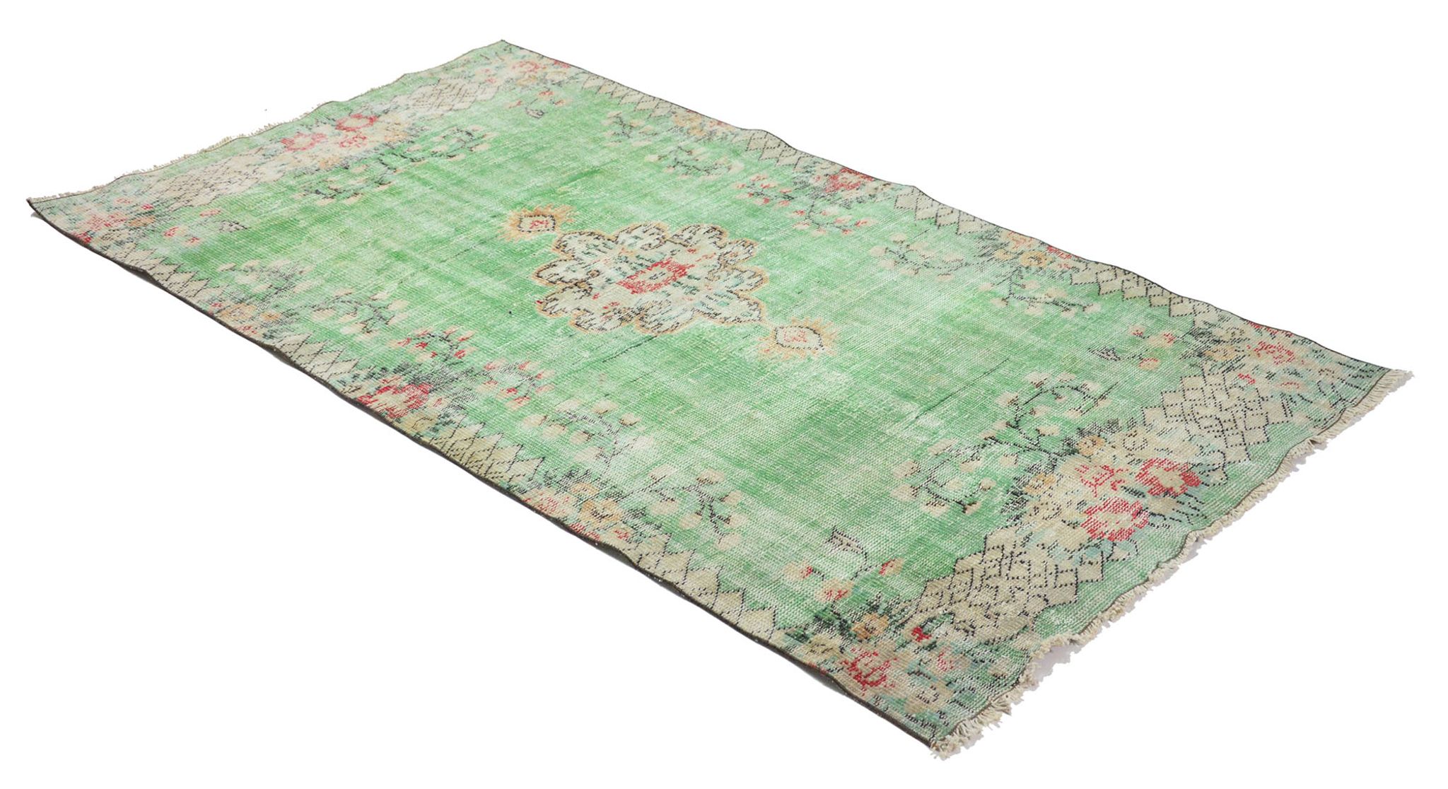 Anatolian handmade vintage rug 241 cm x 131 cm