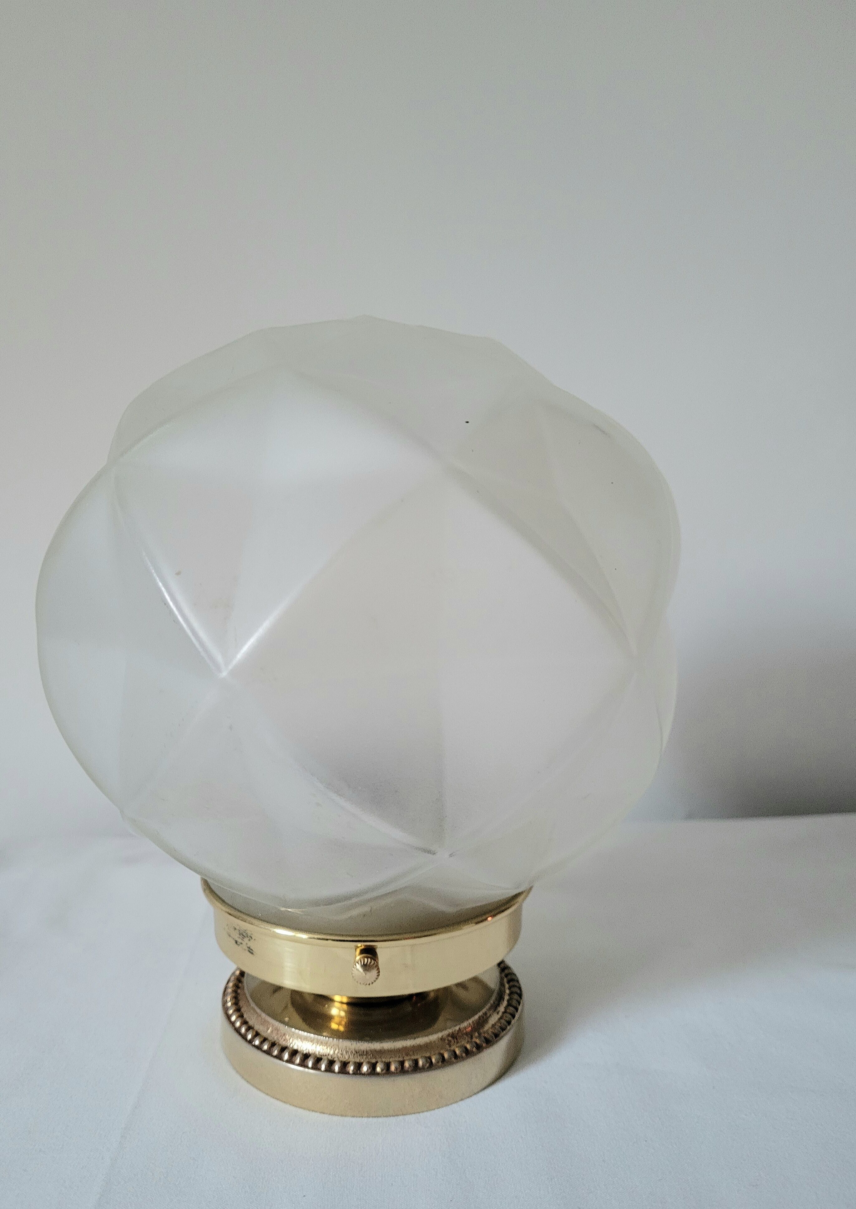 Lampe Art déco en laiton et verre