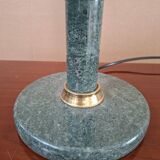 Lampada da Scrivania Vintage in Marmo Verde e Ottone Pezzo Unico Artigianal