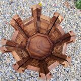 Folding wooden side table