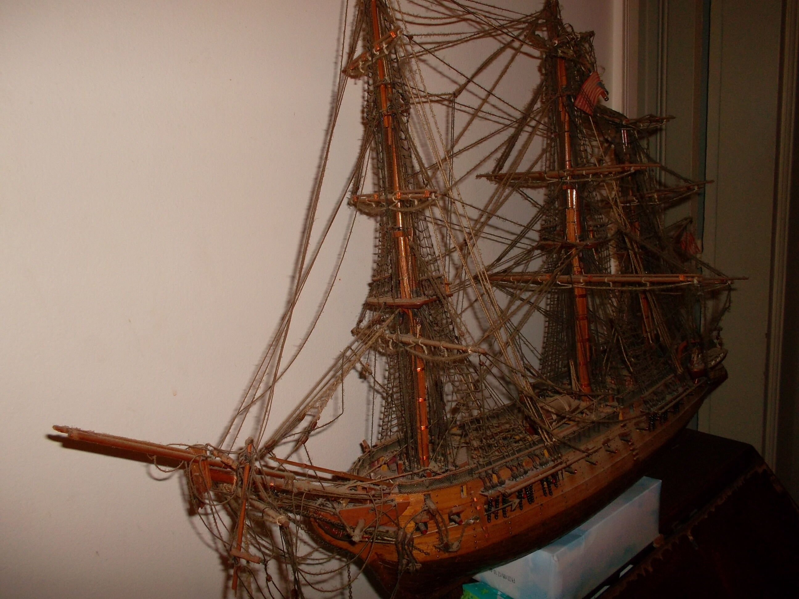 Model three masted wooden