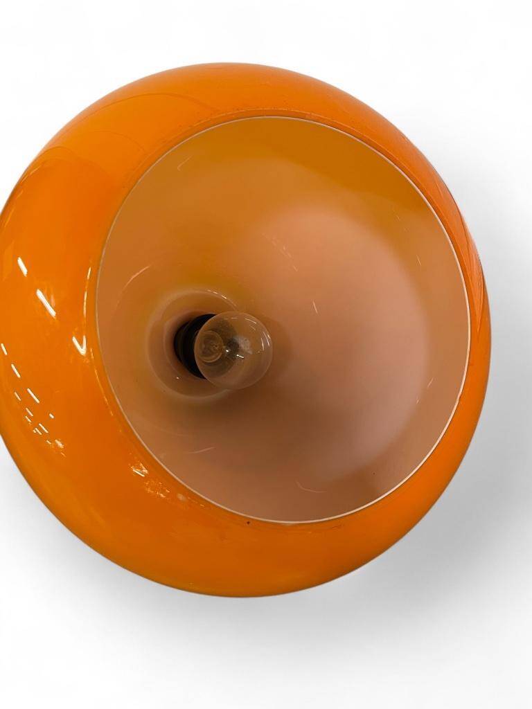 Vintage orange glass pendant light / space age chandelier