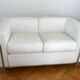 LC2 Le Corbusier 2-seater sofa, white leather, reissue by Cassina, excellent condition.