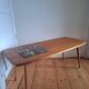 Vintage coffee table, ceramic tiles, antique furniture