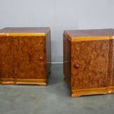 1939s pair of art deco bedside tables, Czechoslovakia