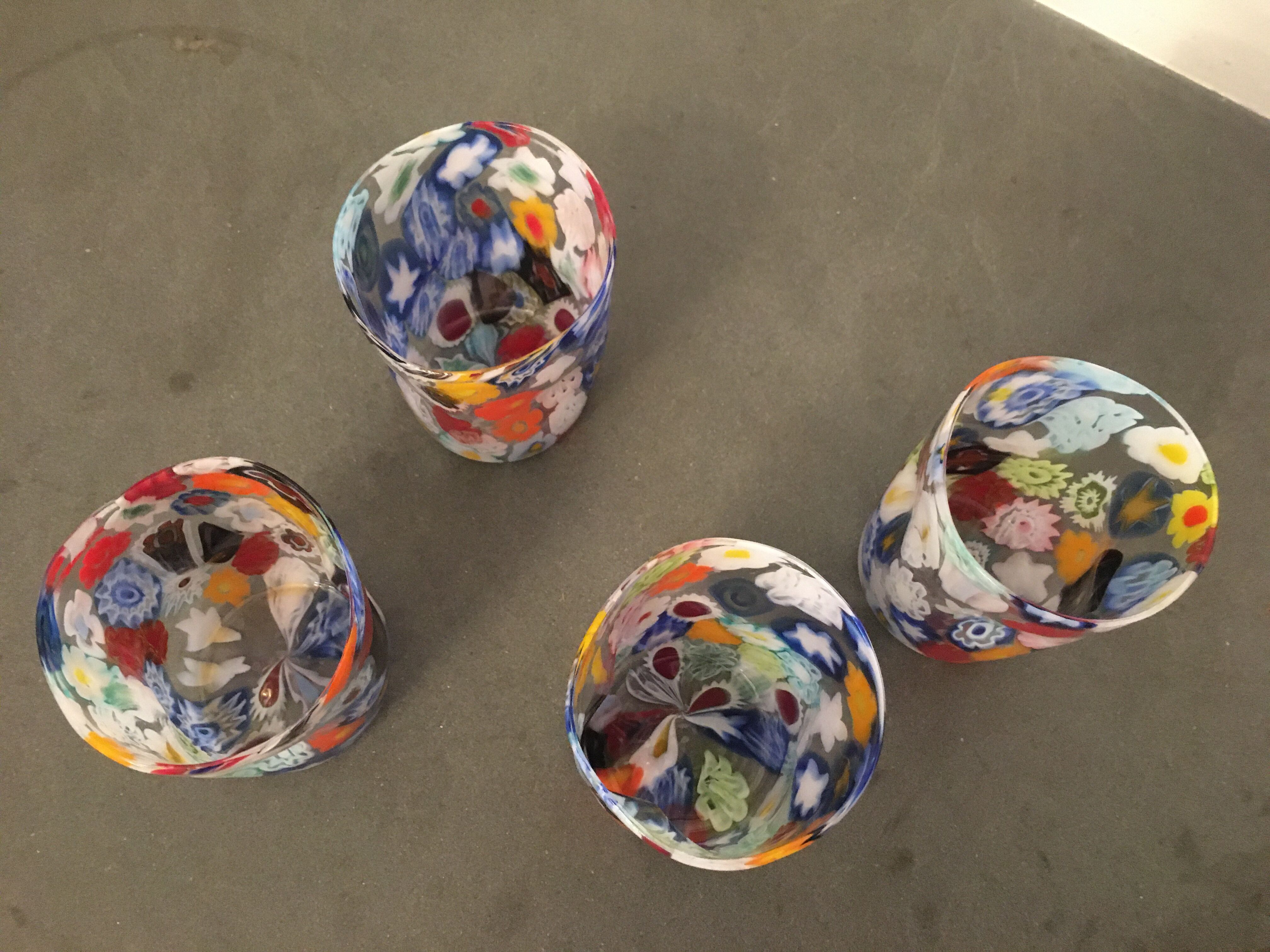 Set of 4 "Goto" water glasses from Murrisa in Murano glass, Italy