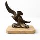 Modernist Bird in Flight Sculpture on Breccia Marble Base — France, 1