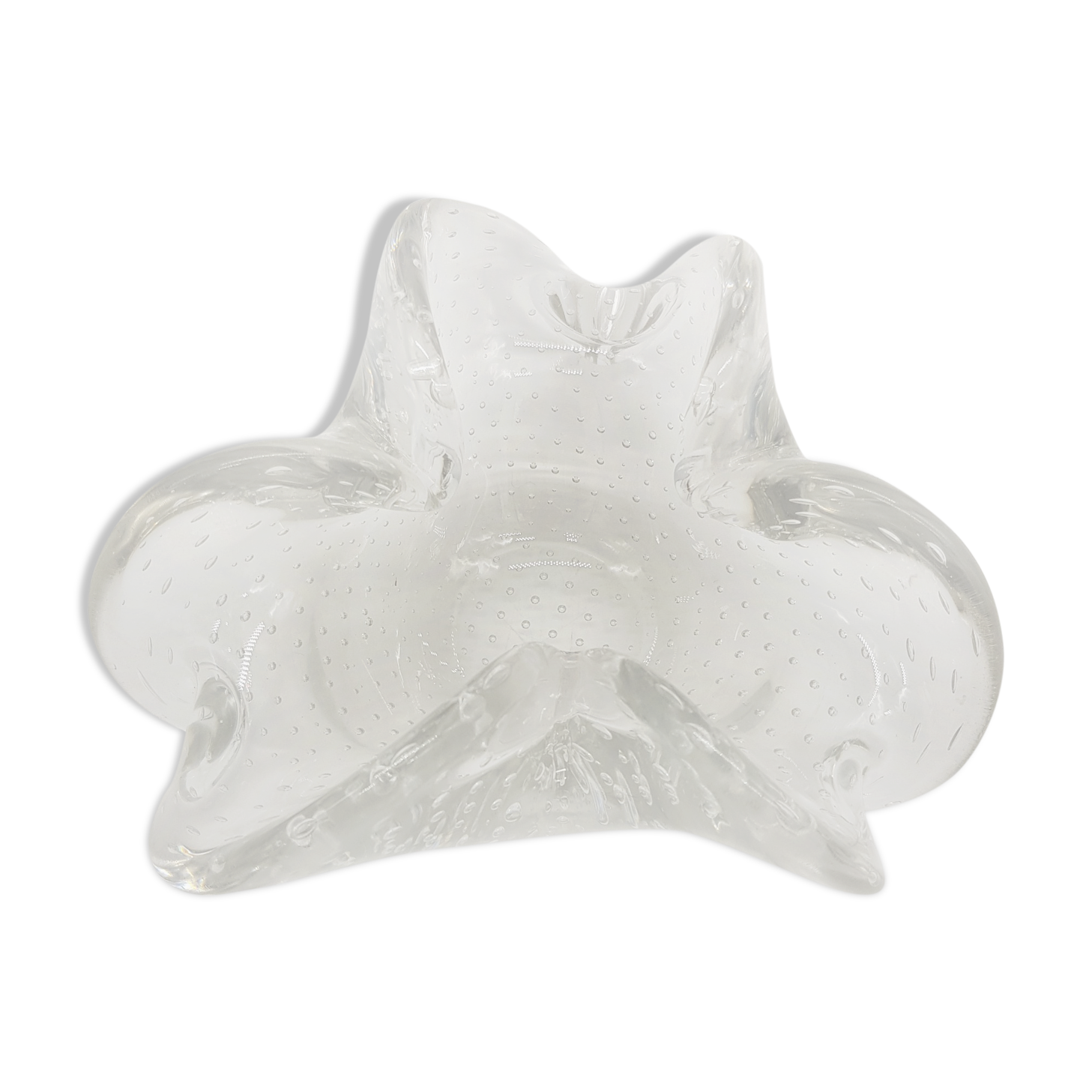 Murano controlled bubble decorating glass ashtray