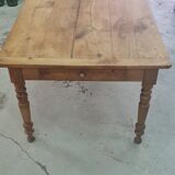 Farmhouse table wood foot turned