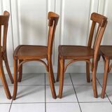 4 chaises bistrot années 50 type Baumann