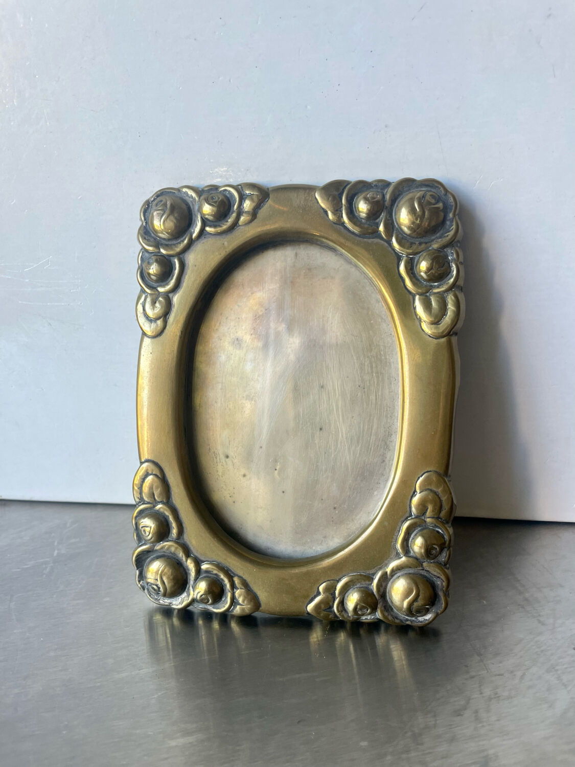 Art nouveau brass picture frame