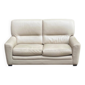 2/3-seater sofa in genuine beige leather by Roche Bobois. Very good condition, great comfort.