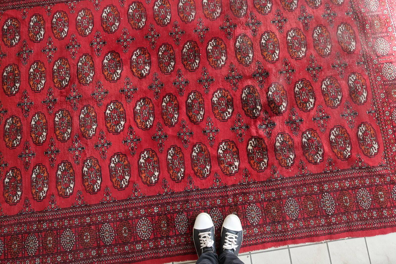 Handmade vintage Turkmen Ersari rug 129cm x 196cm 1960s