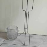 Large Champagne bucket in pressed molded glass and its support.