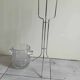 Large Champagne bucket in pressed molded glass and its support.