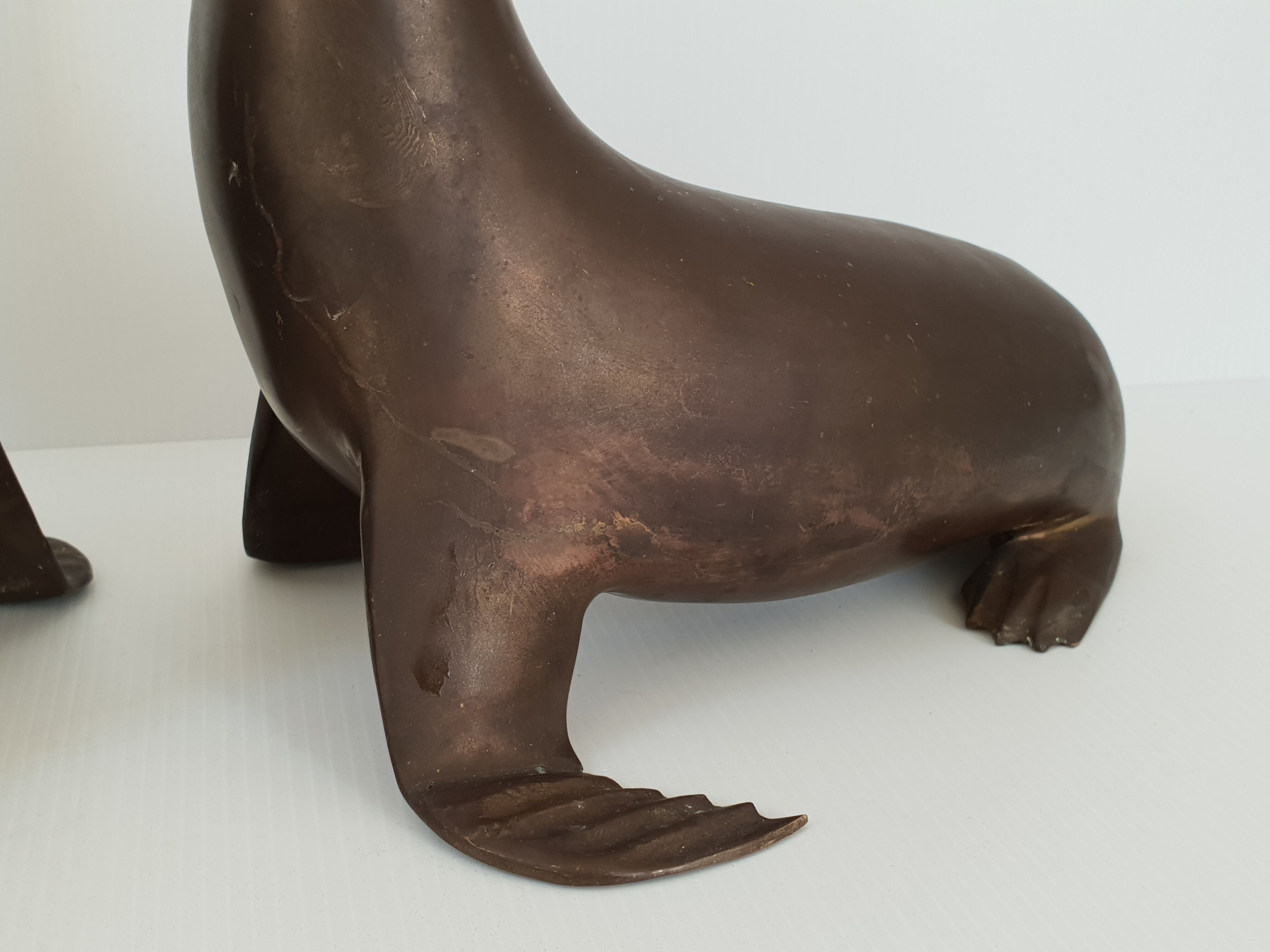 Pair of 1950 vintage sea lion bookends