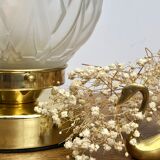 Vintage art deco globe table lamp in frosted glass