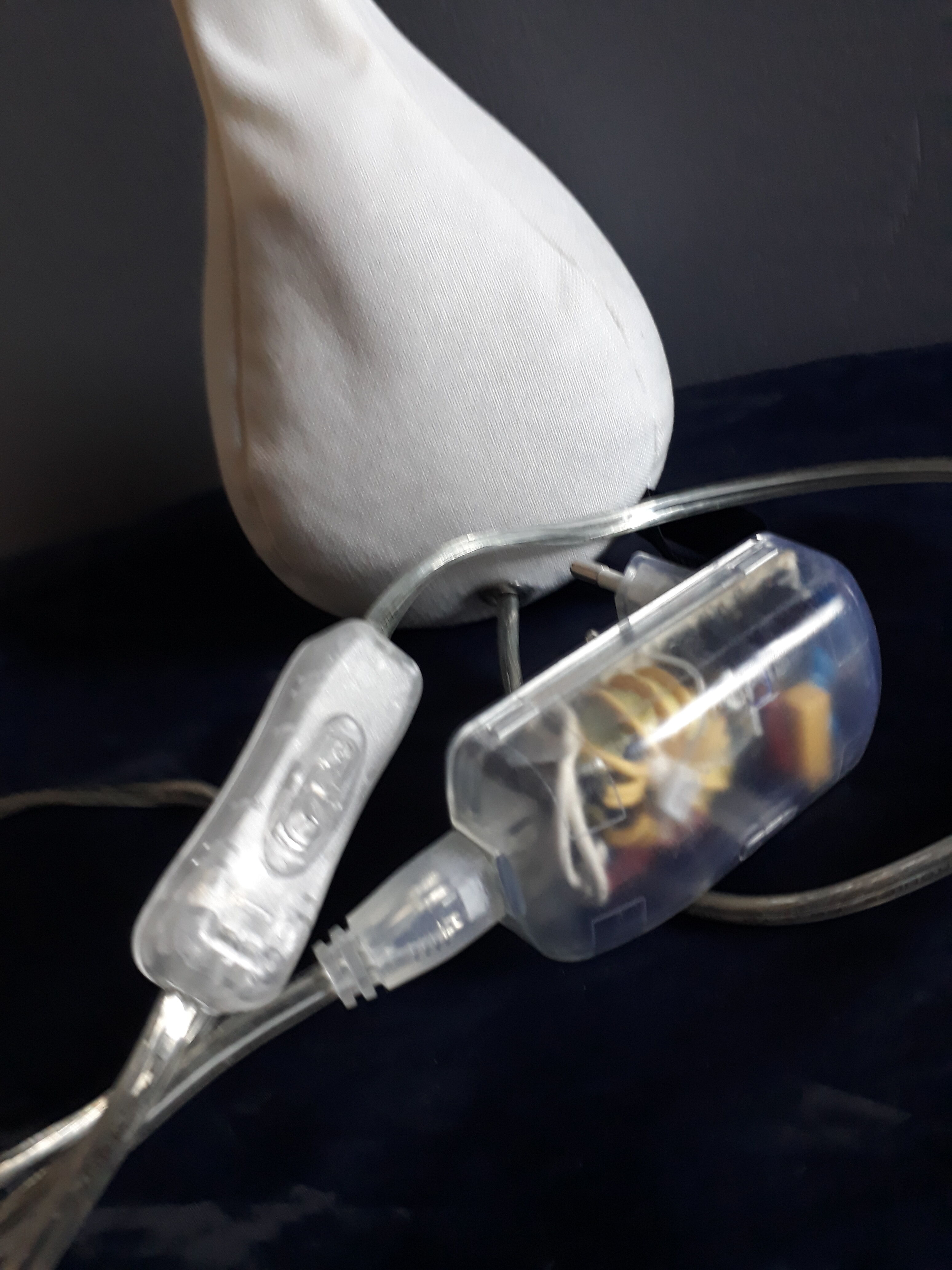 Table lamp Lichtsack "bag of light", futuristic design created by Christopher Born, year 2001
