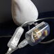 Table lamp Lichtsack "bag of light", futuristic design created by Christopher Born, year 2001