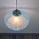 Art Deco pendant light in blue glass and brass