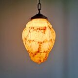 Art Deco marbled opaline pendant light, 1920s-30s