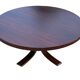 Vintage round coffee table in rosewood veneer, 60s design