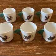 6 Hand Painted Limoges Porcelain Cups and Saucers