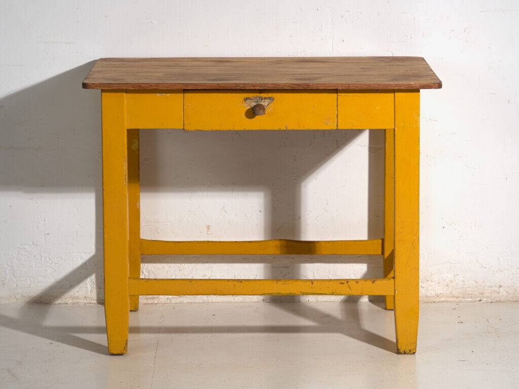 Antique painted pine kitchen table – Central Europe, circa 1920