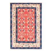 Vintage Turkish Oushak Handmade Wool Cotton Red Area Rug 130x190
