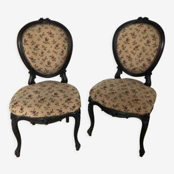 Paire de chaises médaillons anciennes