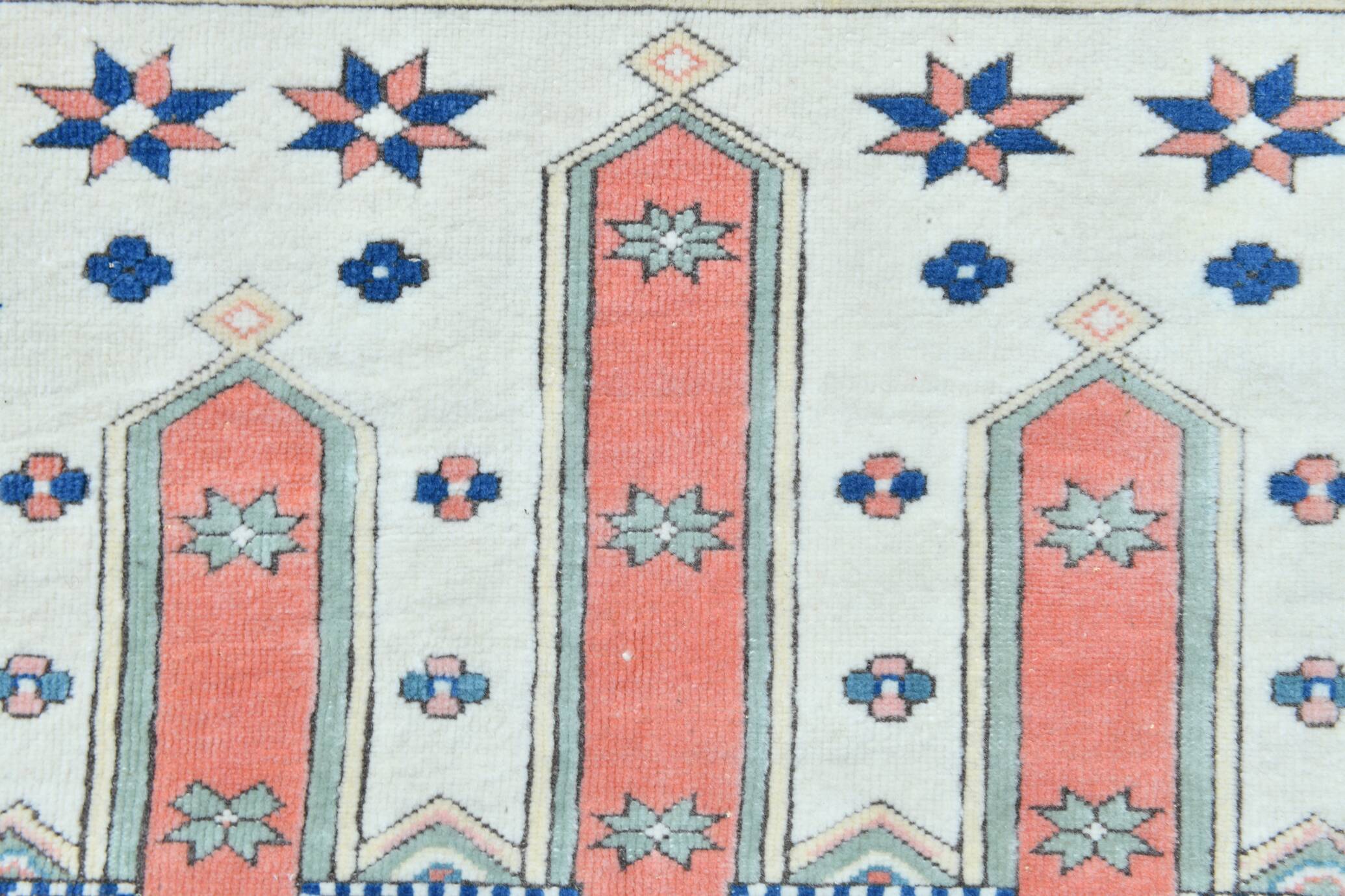 Powder Pink & Soft Blue Vintage Persian Rug, 166x209 Cm